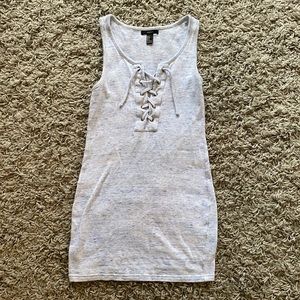 Lace Up Front Detail Mini Dress